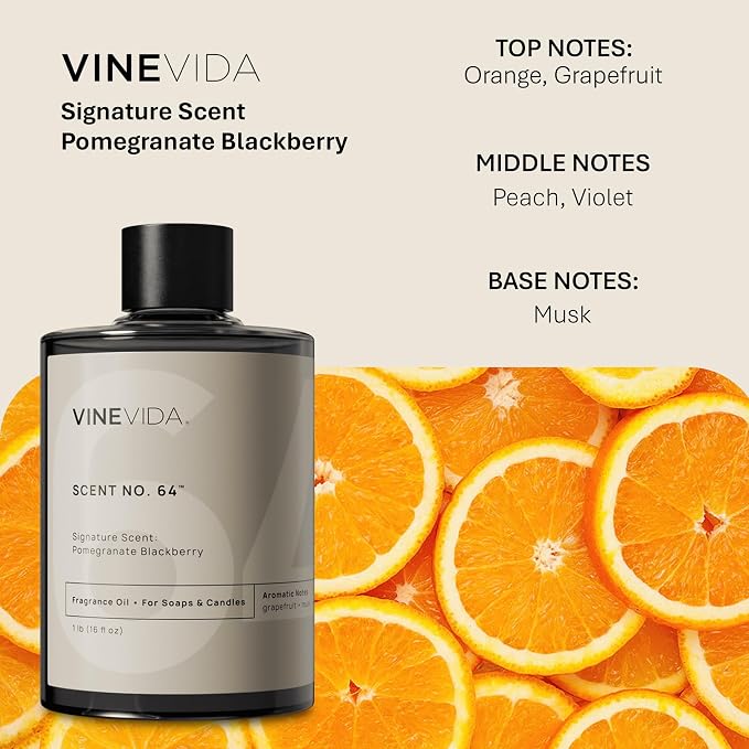 VINEVIDA [16oz] No. 64 Fragrance Oil for Candle Making - Made in USA Candle Scents - Natural Fragrance Oil - Scents for Soap Making