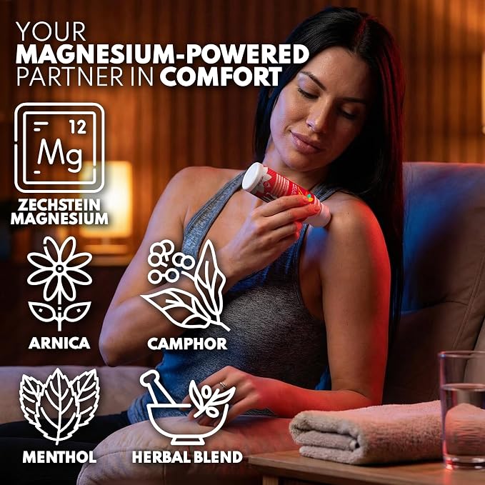 VAL Lombardi Magnesium Roll-On 3oz | Zechstein Magnesium + Arnica | Joint & Muscle Relief for Back, Neck, Legs & Feet
