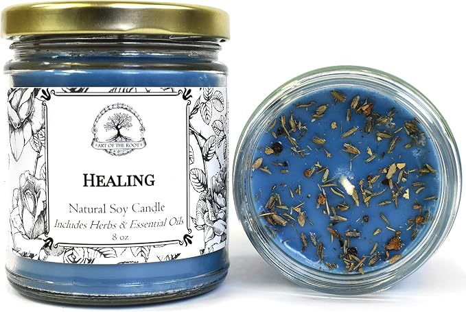 Healing 8 oz Soy Candle for Grief, Sadness & Emotional Turmoil Herbal