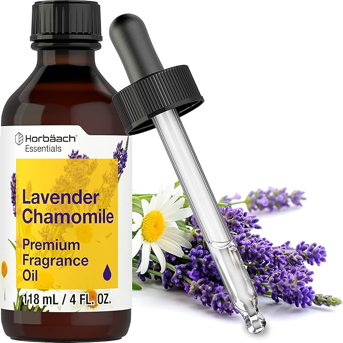 Horbäach Lavender Chamomile Fragrance Oil | 4 fl oz (118ml) | Premium Grade | for Diffusers, Candle and Soap Making, DIY Projects & More