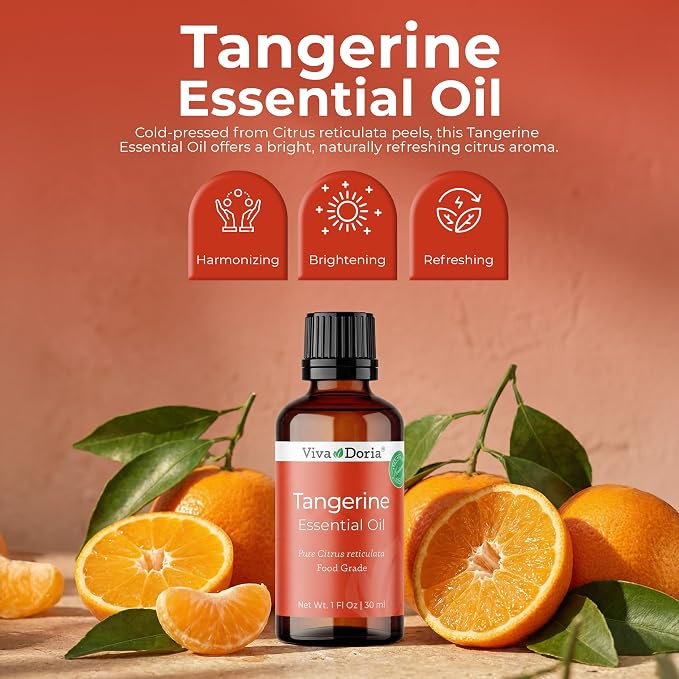 Viva Doria Tangerine Essential Oil, 100% Pure, Natural Essential Oil, Undiluted, for Aromatherapy | Food Grade, 30 mL (1 Fluid Ounce)