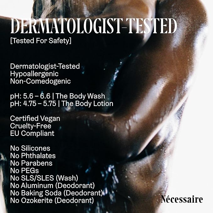 Nécessaire Body Essentials - Skin Care Gift Set For Women + Men - Travel-Size Body Wash, Body Lotion + Deodorant | Dermatologist-Tested. Hypoallergenic | Vegan | Aluminum-Free Deodorant (Olibanum)