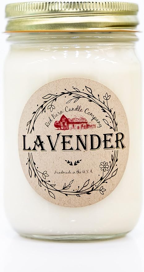Lavender Aromatherapy Candle 12 oz | 100% All-Natural Soy Wax & Essential Oil Infused | 40+ Hour Burn Time | Pet Safe + Smoke Odor Eliminating | Handmade in U.S.A. | Non-Toxic Candles