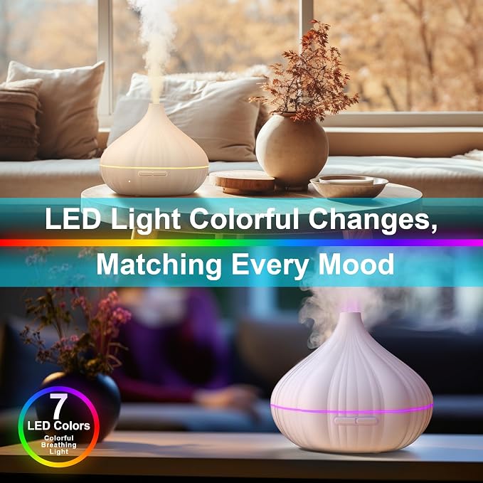 Essential Oil Diffuser, JANDIP 400ml Scent Diffuser with waterless auto Off and Timer Functions, Mist humidifier with Lighting, eco-Friendly Materials, Perfect for Office and Home.