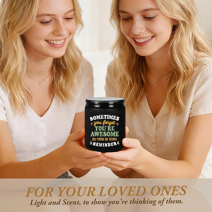 Birthday Gifts for Women, Christmas Thank You Encouragement Gifts for Daughter Wife Sister Mom Friend, Inspirational Office Gift for Coworker Employees, Funny Lavender Scented Candle - Black