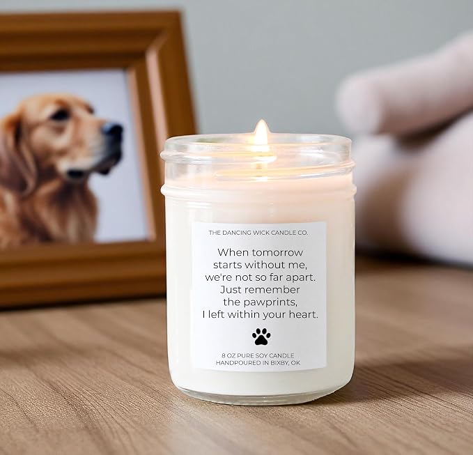 – Pet Memorial Candle Gift – Lavender Vanilla Scented Soy Wax – Remembrance for Pet Loss, Dog Sympathy Gift – 8 oz, Hand-Poured – Made in the USA (Pet Memorial)