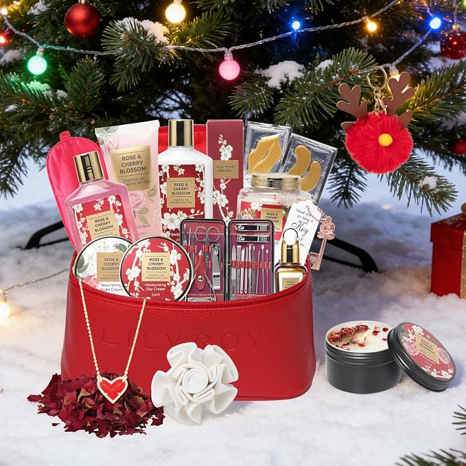 36Pcs Moisturizing Rose Bath and Body Gifts Skin Care Spa Gift Set for Women