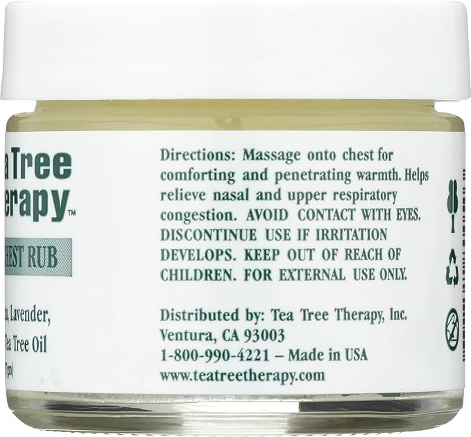 Tea Tree Therapy Eucalyptus Australian Chest Oil, Lavender Peppermint and Tea Tree, 2 Ounce,80050