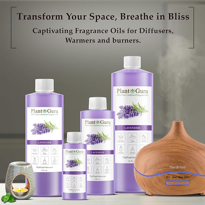 Lavender Fragrance Oil 8 fl. oz. Scented Oil for DIY Soap Making, Candles, Bath Bombs, Body Butters. Used in Aromatherapy Diffusers, Burners and Warmers. Great Addition to Lotions and Creams.