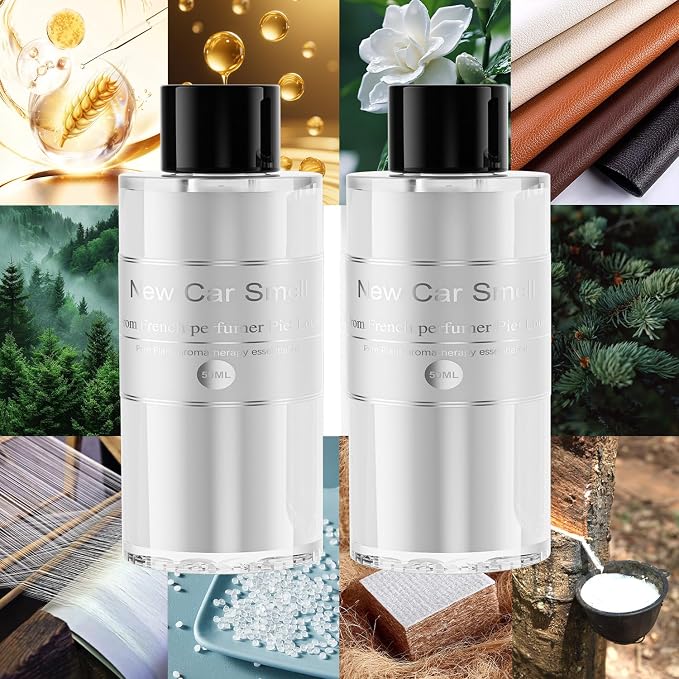 Amor Lyris 2 Packs Essential Oil Refill for Smart Car Air Freshener, 3.5OZ Car Diffuser Refill, Aromatherapy Perfume Refill Can be Used for 4-8 Months, Made with Natural Plant Extracts, New Car Smell