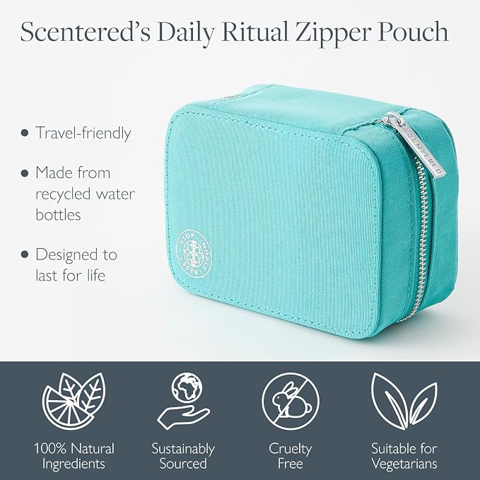 Scentered Aromatherapy Balm Stick Gift Set with Travel Pouch - Sleep, Focus, Stress-Relief, Mood Boost & Calm - Premium Essential Oil Blends: Lavender, Chamomile, Rosemary, Cedarwood, Ylang Ylang