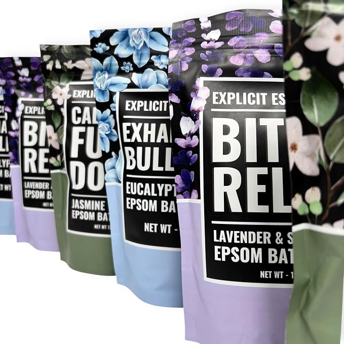 Calming Bath Salt Trio Gift Set Bundle for Women, Spa Gift Idea for Women