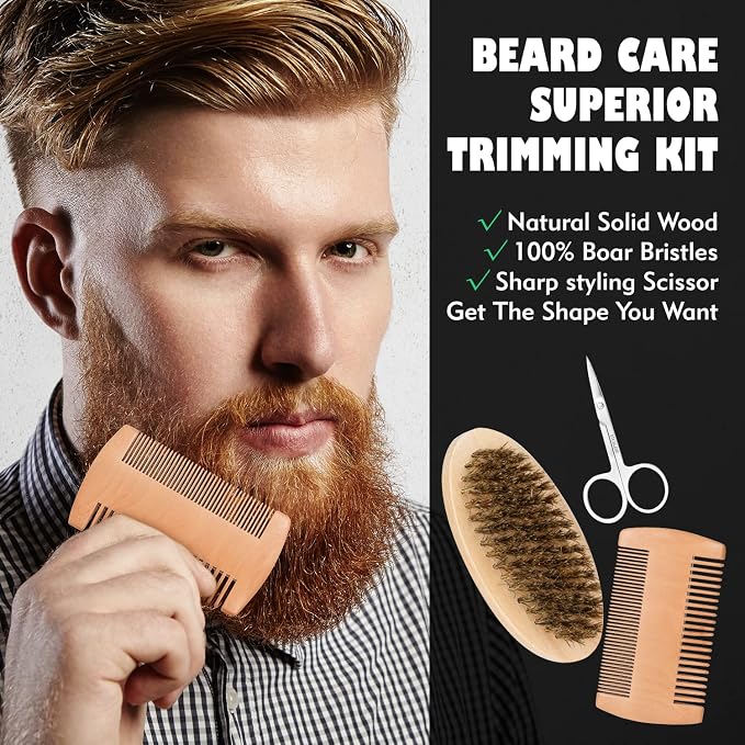 14 Pcs Bath & Body Gift Set for Men, Father's Day Gifts, Beard Grooming, Home Spa & Self Care Gift Basket, Shave Gel, Leather Bag, Christmas, Birthday, Anniversary, Dad, Husband, Boyfriend
