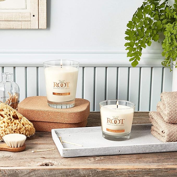 Root Candles Scented Candles Honeycomb Veriglass Premium Handcrafted Beeswax Blend Candle, Small, French Vanilla