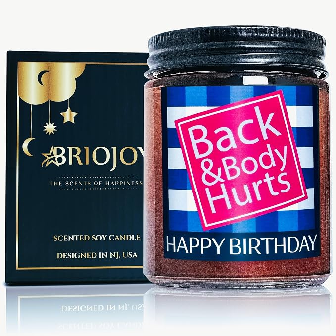 Happy Birthday Candle Gifts for Women Men - Funny Relaxing 30th 40th 50th Birthday Gift for Mom Wife Aunt Son Coworker Boss Best Friend - Sea Salt Jasmine Scented Spa Candle for Stress Relief