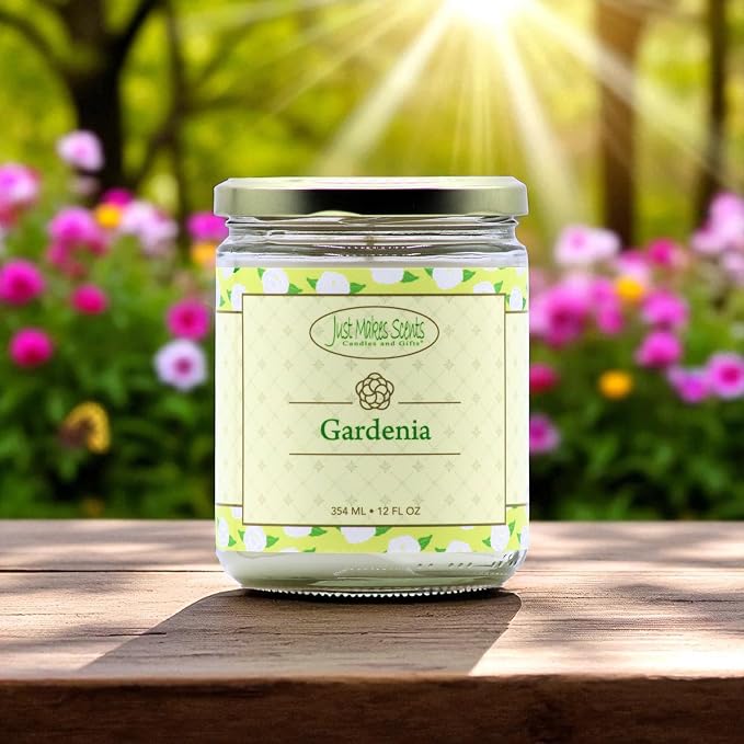 Gardenia Scented Blended Soy Candle by Just Makes Scents (12 oz)