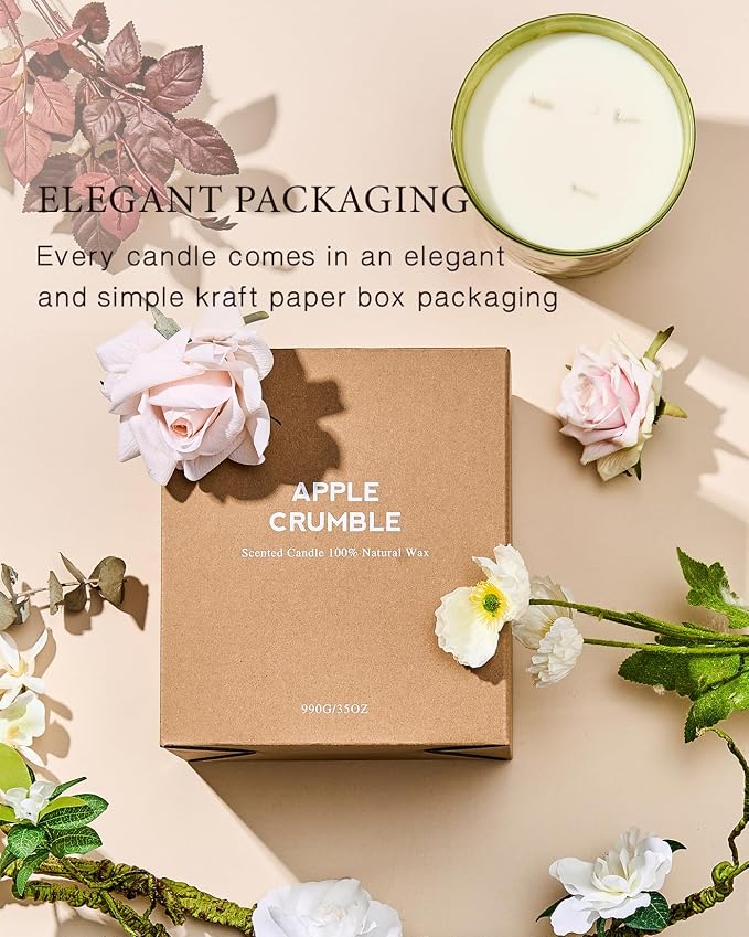 M&SENSE Sunset Mandarin Scented 35oz 150H Burn Time, 3-Wick Natural Aromatherapy Candle Highly Scented Long Lasting, Home Fragrance Housewarming Gifts New Home Gift Ideas