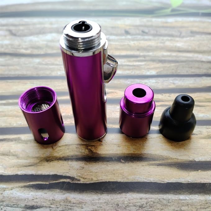 Torch Lighter,Handheld Multifunctional All-in-One Tube Built-in Detachable Windproof Lighter,Outdoor,Indoor,Camping,Candle,Birthday,Purple(2PCS)