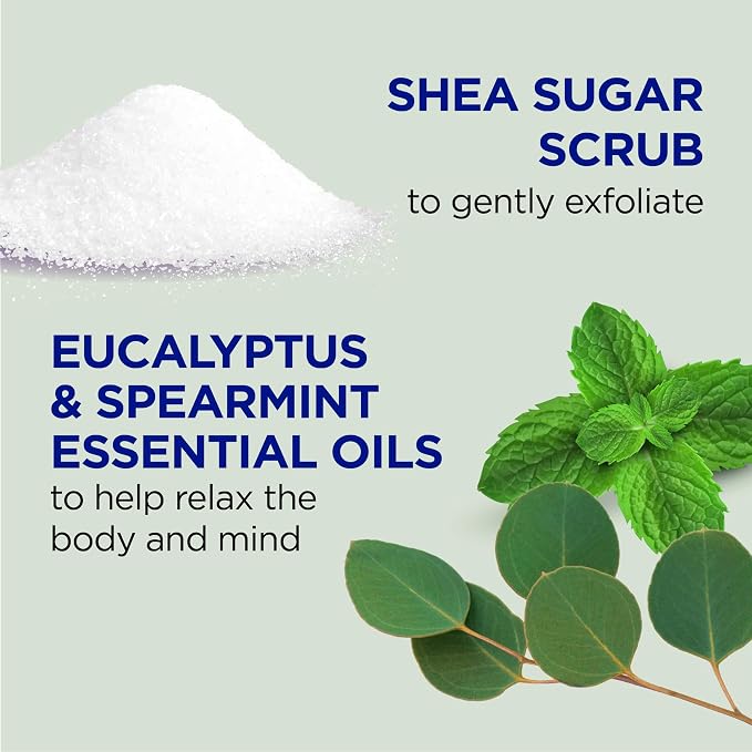 Dr Teal's Shea Sugar Scrub, Eucalyptus & Spearmint Essential Oils, 19 oz (Pack of 3)
