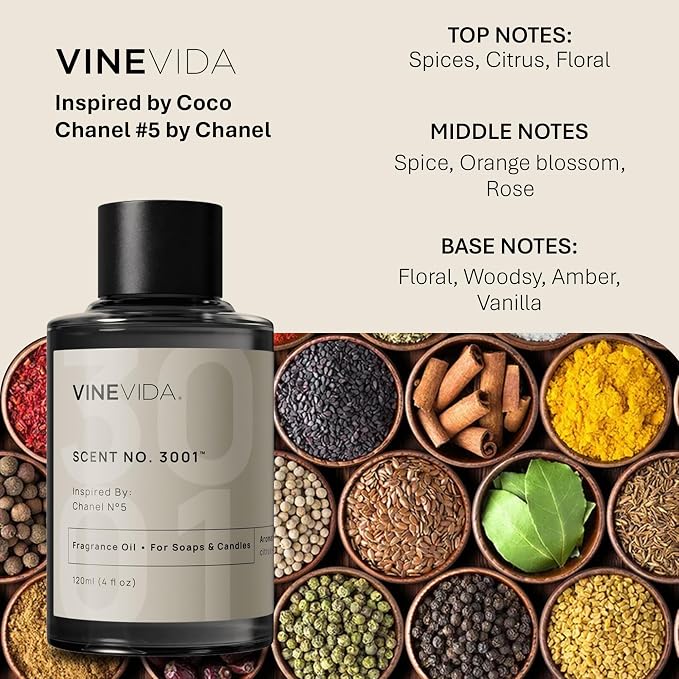 VINEVIDA [4oz] NO. 5 Fragrance for Soap & Candle Making - Essential Oil Scent