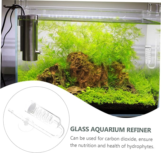 Milisten Transparent Diffuser Device for Aquarium Promotes Aquatic Plant Growth Durable Glass Material Easy to Install Carbon Dioxide Diffusion System for Fish Tank