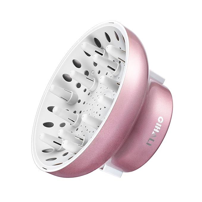 Universal Hair Diffuser “Super Sturdy” 1.7 Inch to 2.6 Inch for Natural Curly and Wavy Hair, Hair Dryer Attachment (Rose Gold)