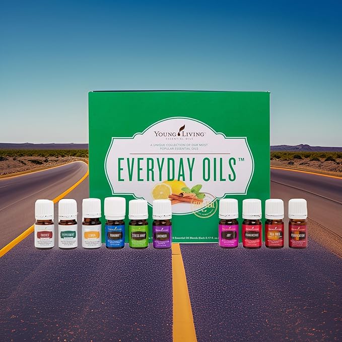 Young Living Everyday Oils Essential Oil Collection | 10 Popular Essential Oils & Blends | 5ml Each | Supports Wellness, Relaxation, Skin Care, Aromatherapy, and Overall Well-Being