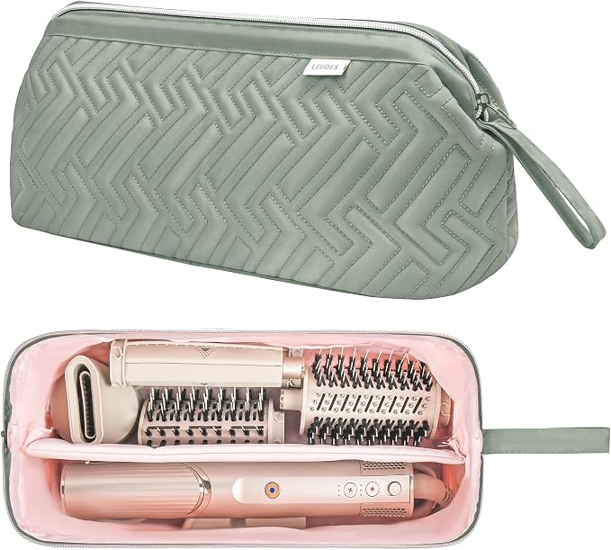 Leudes Hair Tools Travel Bag for Shark Flexstyle Carrying Case Portable Shark Hair Air Wrap Dryer Case Waterproof Dustproof Flat Curling Iron Travel Organizer (Sage Green)