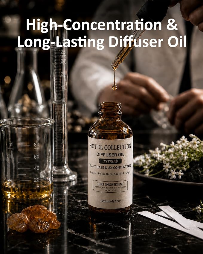 Hotel Scents Dubai Inspired by Address Hotel – Fragrance & Essential Oil Blend for Waterless & Cold Air Diffusers – Citrus, Floral, Woody – Long-Lasting Aroma – Aromatherapy – 2 Fl Oz Glass Bottle