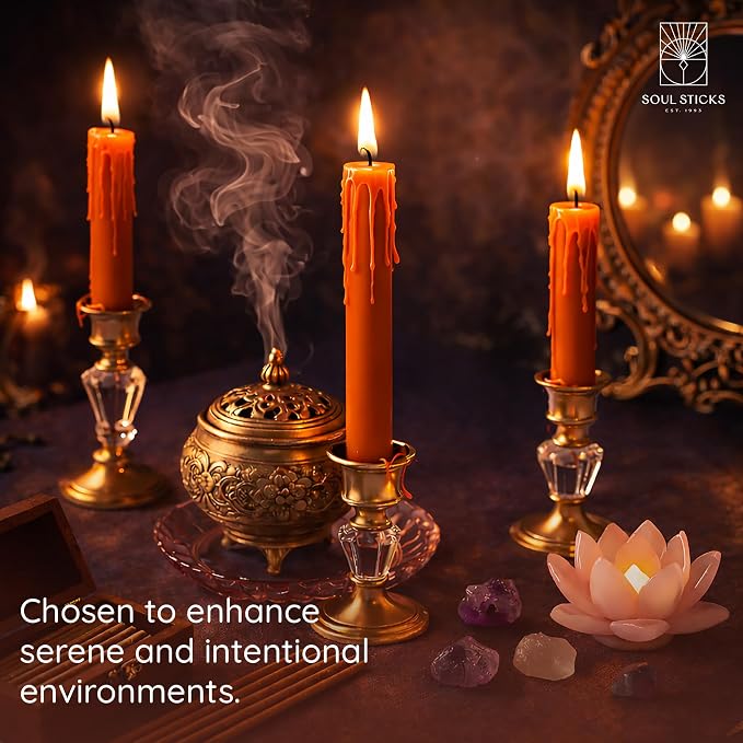 SOUL STICKS Control Magic Spell Chime Candles 20 Pack - Ideal for Altar, Rituals, Ceremonies, Meditation Orange Chime Candle for Witchcraft Supplies, Wiccan Supplies, Candles Clearance