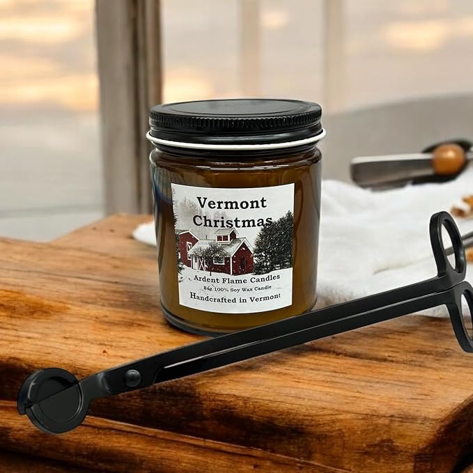 Candles | Vermont Christmas | 100% Natural Soy Wax Candle for Home Decor | Highly Scented | Premium Fragrance | Handmade in Vermont, USA | 8 oz | Long Lasting | Gift for Women and Men