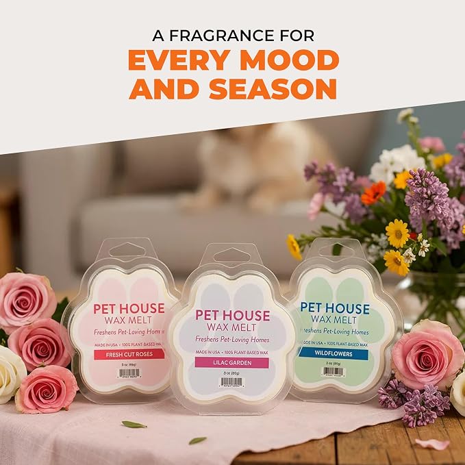 One Fur All Pet House Scented Wax Melts for Warmer - Long-Lasting Pet Friendly Plant Based Soy Wax Melts - Falling Leaves Pack of 2