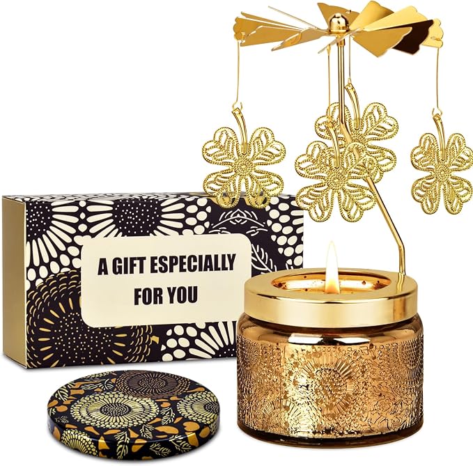Nialnant Shamrock Candle Gifts for Women, Rotatable Lavender Scented Candles for St. Patrick's Day Party Decoration, Birthday Gifts for Mom Wife Sister Girlfriend Colleagues Friends