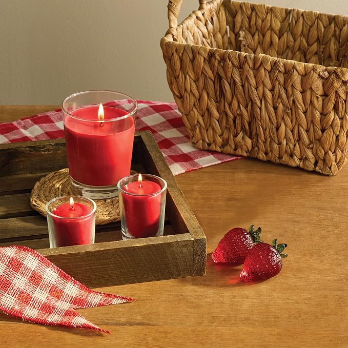 Root Candles Scented Candles Honeycomb Beeswax Blend Premium Handcrafted Candle, Large Veriglass, Strawberry Fields