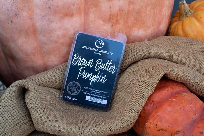 Milkhouse Candle Company Brown Butter Pumpkin Soy Wax Melts - Pumpkin Puree | Toasted Spices | Vanilla Cream Scented - 5.5 oz, Hand-Poured, Made in the USA