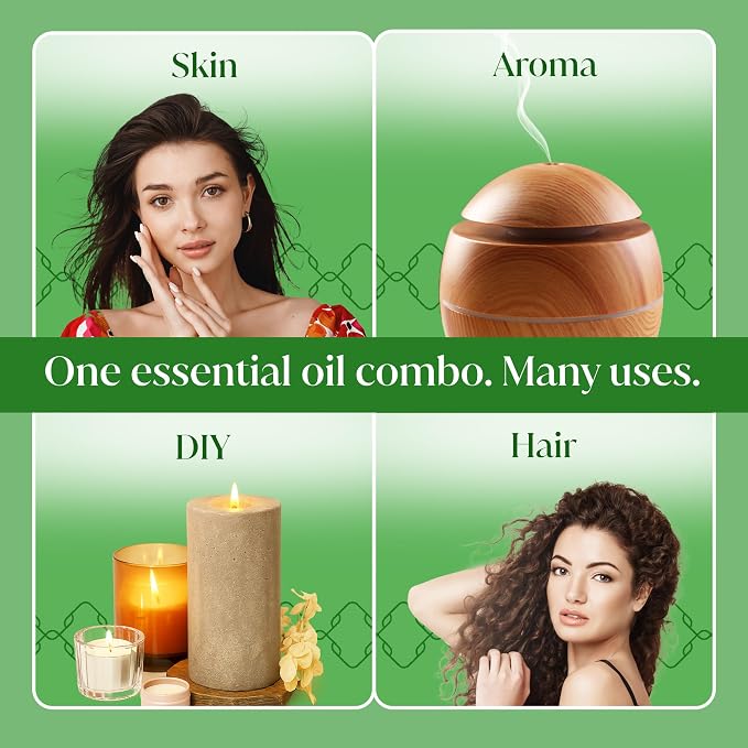 Siva Lemongrass and Lemon Essential Oil 4oz Bundle Super Saver Combo – Premium Grade Value Set for Aromatherapy, Skincare and Haircare