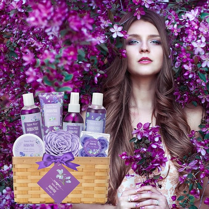 Spa Gifts for Women, Perfume Gift Set for Women Birthday Gifts for Womens Mom Grandma Teacher Nurse, Perfume Bath and Body Gift Basket, Skin Care Set, Spa Kit, Self-Care Set, Home Spa Gift