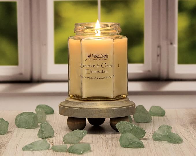 3 Pack - Smoke and Odor Eliminator Candle - Odor Eliminating Scented Candles for Home - Neutralizes Cigarette, Food, and Pet Smells | Natural Soy Wax Candle, Hand Poured in The USA