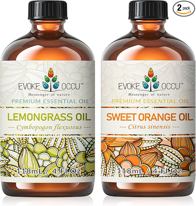 EVOKE OCCU Lemongrass Essential Oil and Sweet Orange Essential Oil - 4 Fl Oz