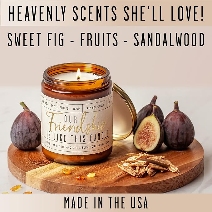 Soy Candle: Our Friendship, Fig & Sandalwood by Soy and Sass