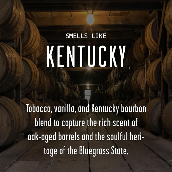 Kentucky Gifts, Kentucky Decor for Home - 'There's No Place Like Kentucky Candle, w/Tobacco, Vanilla & Kentucky Bourbon I Kentucky Souvenirs I Kentucky State Gifts I 9oz Jar, 50Hr Burn, USA Made