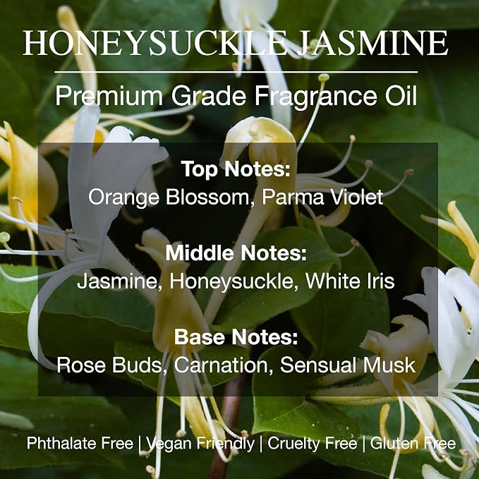 Daniella's Candles Honeysuckle Jasmine Reed Diffuser Refill Oil, 3.4oz/100ml, Premium Fragrance Oil, Home Fragrance, Oil for Reed Diffusers, Long Lasting