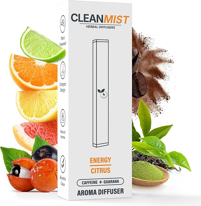 The Clean Mist Botanical Fragrance Stick Set, Plant-Based Citrus Botanical Scent, Non-Electronic Personal Fragrance Accessory, 1 Stick, 1 Pack
