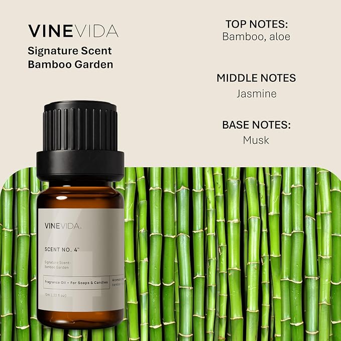 VINEVIDA [0.33oz] Bamboo Garden - Fragrance Oil for Candle Making and Soap Making - Premium Candle Scents for Soy Candles