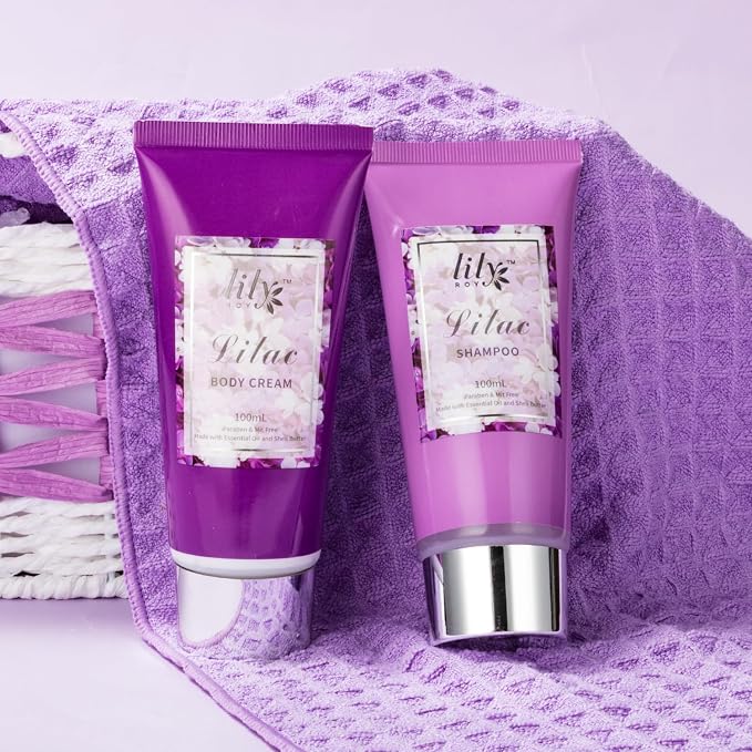 17Pcs Spa Gifts Spa Kit - Perfect Lavender Lilac Spa Gift Baskets for Women