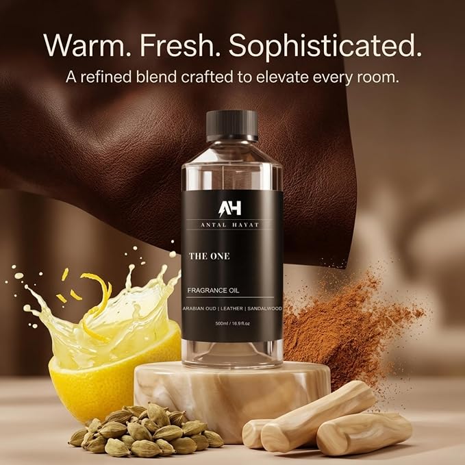 The One Hotel Scent Diffuser Oil - Aromatherapy Fragrance Inspired by 5-Star Hotels - Notes of Cardamom, Leather, Lemon with Cinnamon & Sandalwood - Inspired by Luxury Hotel The One Diffuser Scent