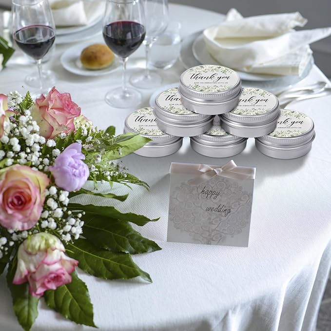 MTLEE 50 Pcs Wedding Candles Gift Favors for Guests 1 Oz Lavender Scented Soy Wax Aromatherapy Candle Favors for Bridal Shower Rustic Wedding Party Guests(Green Leaves)
