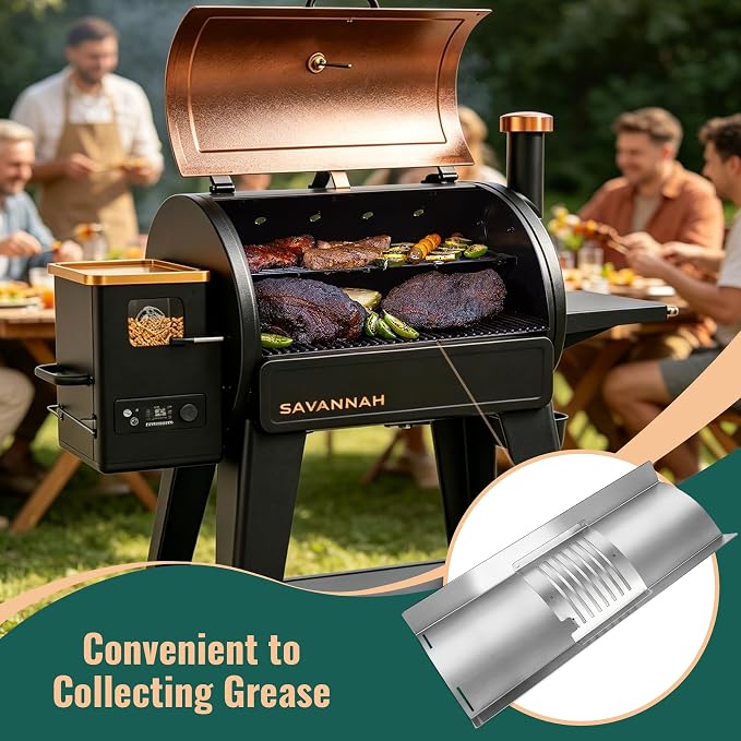 Flame Broiler Kit for Pit Boss Savannah 1500 Onyx Edition,Heat Deflector Plate Compatible with Pit Boss Replacement Parts Savannah Wood Pellet Grill PB500NX,Includes Main Plate and Slide Cover