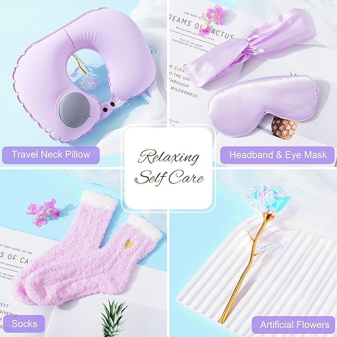 LUCOTIYA Gifts for Women, Get Well Soon Birthday Gift Basket for Her Friends Daughter Bestie Teachers Self Care Package with Flannel Blanket Idea for Mom
