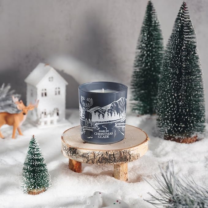 ROMIIE ZOI Christmas Scented Jar Candle - 6oz Soy Wax Candle - Glade Infused with Winter Woods Aroma - with Beautiful Keepsake Box Special for Holiday Gifts